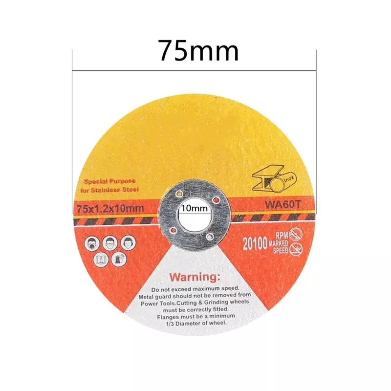 10-3pc75mm disco per sega circolare in resina mola da 1.2mm dischi da taglio ultrasottili foro da 10mm per accessorio da taglio per smerigliatrice angolare