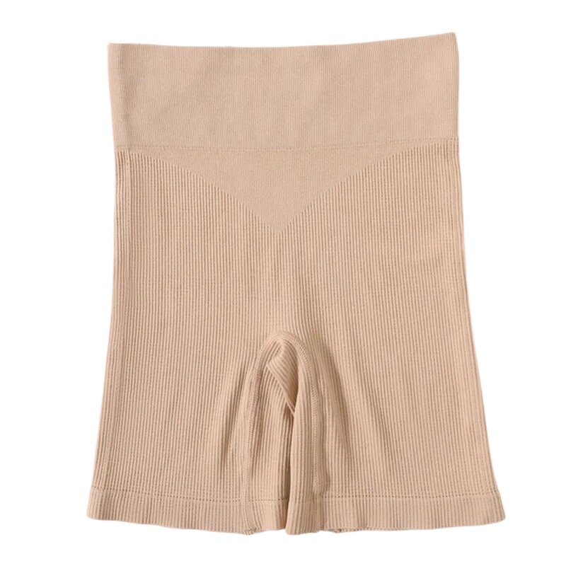 Pantalones cortos de seguridad sin costuras para mujer, bragas de cintura alta, ropa interior acanalada con realce de caderas