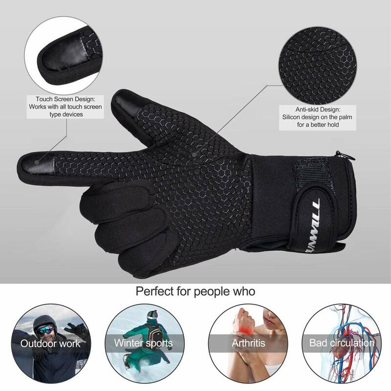 Rechargeable Electric Battery Heating Riding Ski Snowboarding Hiking Cycling Hunting Heated Glove Liners for Men Women
