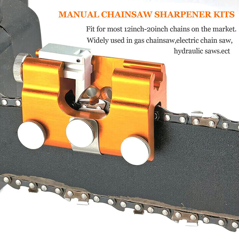 Chain Saw Sharpener With 3PCS Grinder Stones  Portable Chainsaw Sharpener Aluminium ally Chainsaw Sharpening Jig Sharpen Tools