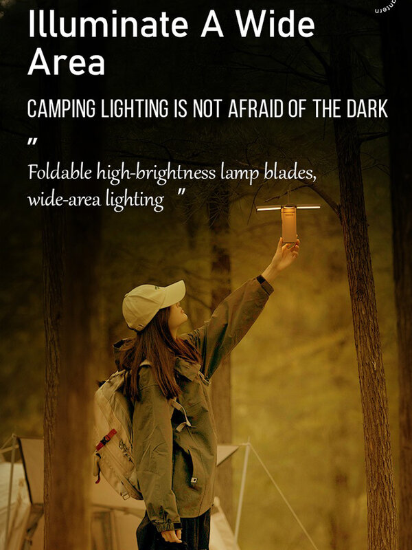 LED Camping Lantern Rechargeable Outdoor Tent Camp Light Bluetooth Speaker Portable Waterproof  Emergency Work Lights Flashlight