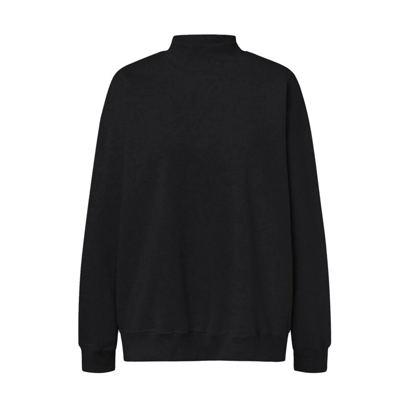 Nowe duże bluzy z golfem koreańskie modne swetry jednolite topy jesień z długim rękawem luźne bluza w stylu Casual Streetwear