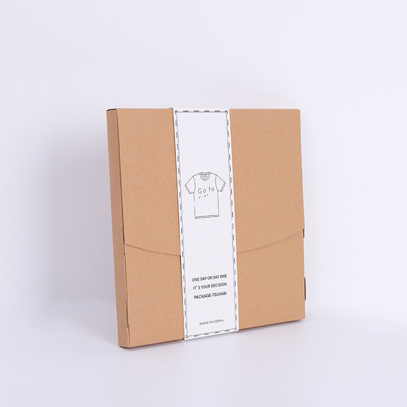 Customized productWholesale Custom printed your logo kraft paper folding packaging box t-shirt clothes gift box