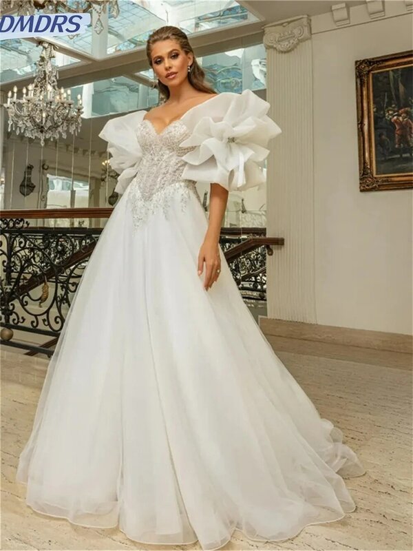 Elegantes Kurzarm-Abendkleid 2024 elegantes A-Linien-Ballkleid charmante Kurzarm-Abendkleider vestidos de novia