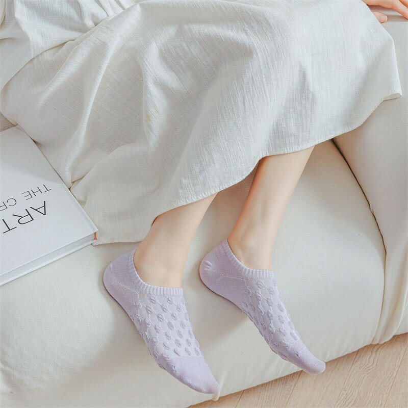Женские носки до щиколотки, милые дизайнерские сетчатые носки, невидимые удобные дышащие женские носки, хлопковые носки G106