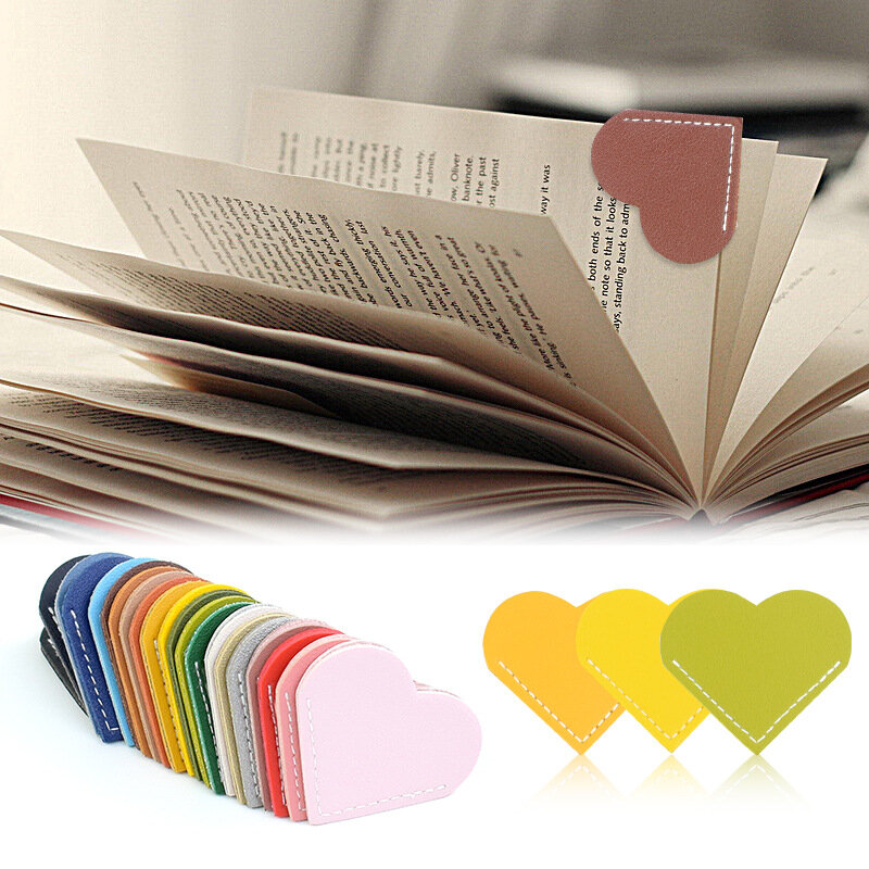 Multicolor Mini Love Bookmark Book Corner Protector Stationery Leather Bookmark  Creative Portable Book Clip Supplies