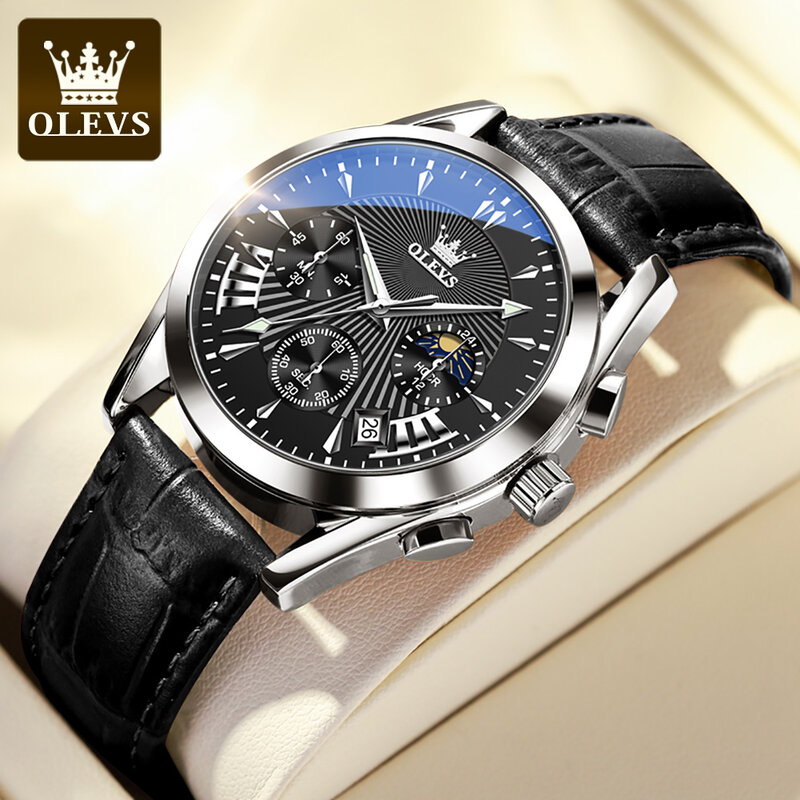 OLEVS-Relógio de quartzo impermeável masculino, militar, esportivo, cronógrafo, relógio de pulso, luxo, marca superior, 2876