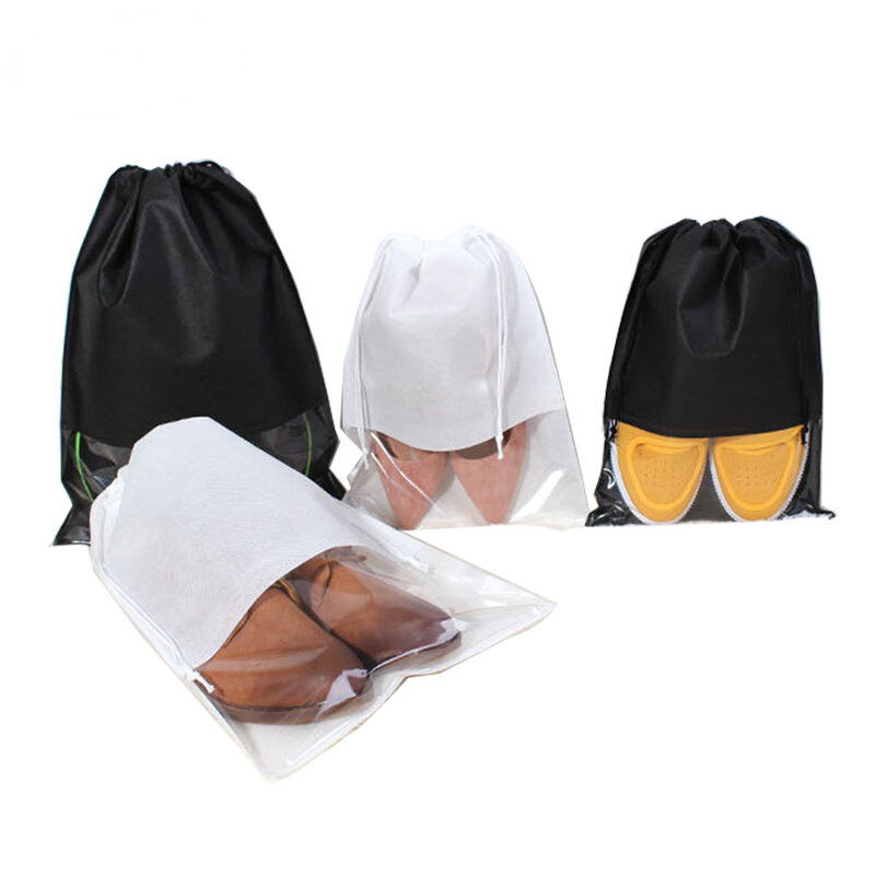 Bolsa de zapatos con cordón de tela no tejida para hombres y mujeres, bolsa de viaje portátil, organizador de ropa, bolsas de embalaje