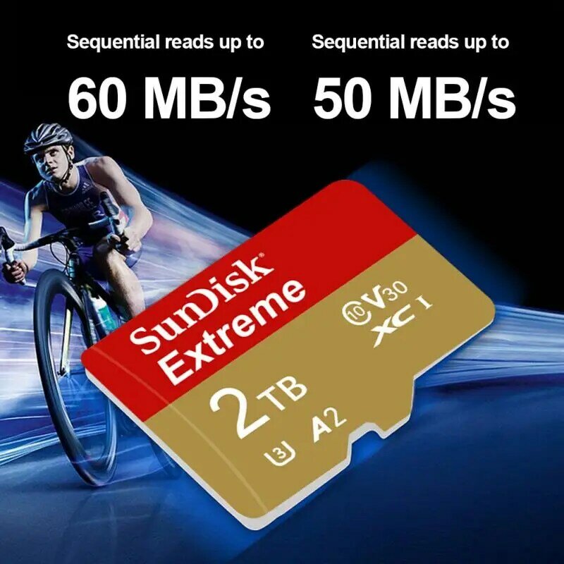 Kartu SD mikro TF kecepatan tinggi, kartu memori SD asli 2TB, TF mikro SD, kartu memori Flash untuk Ponsel/komputer/kamera