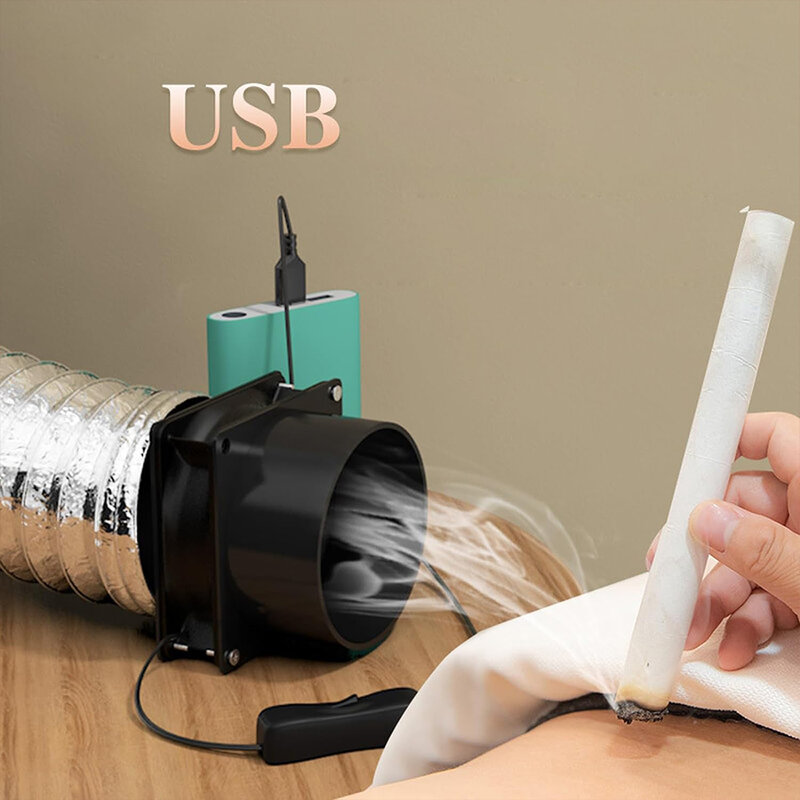Penyedot asap portabel, tudung kepala ekstraktor USB kecil penyerap asap pemasangan bebas jarak, kipas ventilasi untuk dapur barbekyu