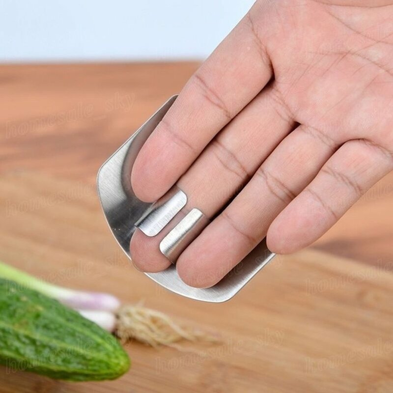 Stainless Steel Kitchen Tool Hand Finger Protector Anti-cut Knife Cut Slice Safe Guard Shredded Finger Guard Cooking Tool