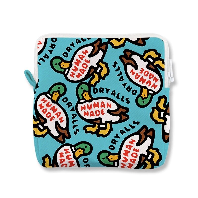 HMUAN-Bonito Pato Sanitária guardanapo saco de armazenamento, saco personalizado simples, versátil Coin Purse, titular do cartão