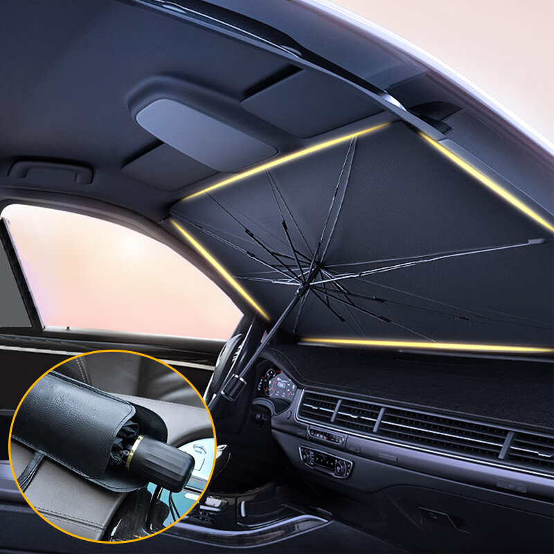 Parasol protector para el parabrisas delantero del coche, cubierta para la luna frontal del automóvil, accesorios de protección interiores, para evitar la luz solar
