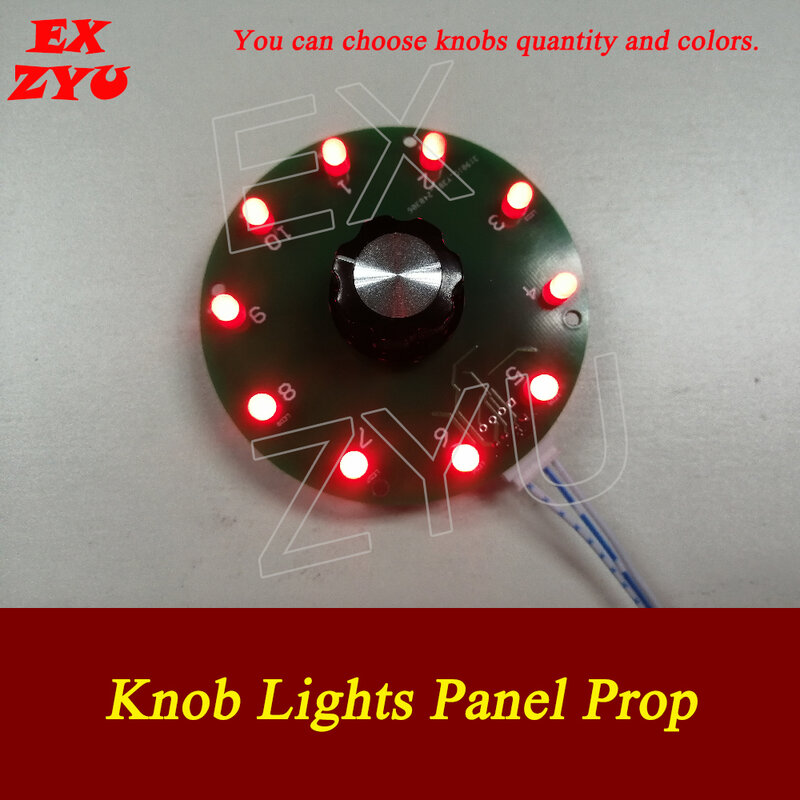 Knob Lights Panel Prop Escape Room, Gire cada botão, Posição correta para desbloquear cores diferentes, Painel de luz, EX ZYU