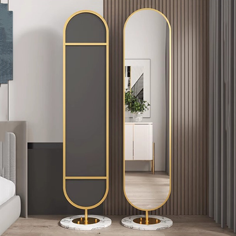 Espejo de estilo francés de longitud completa, espejo estético de lujo de cuerpo completo coreano, sala de estar, Mural Miroir de pie, muebles para el hogar