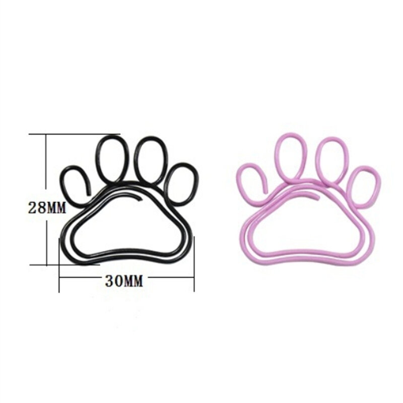 1pcs/lot Cute Cat Paw Paper Clip Pink Metal Bookmark Note Clip Page Marker for Office School Wedding Party Valentine Decoration