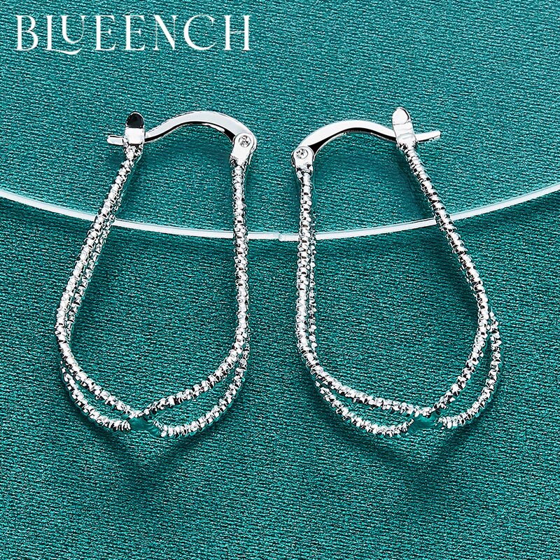 Blueench 925 prata esterlina geométrica gota de água personalidade brincos para reunião anual casamento moda jóias femininas