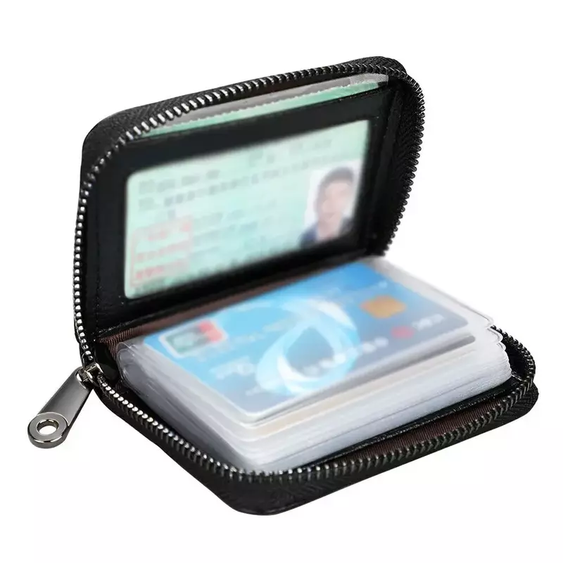 2023 New Mini Leather 20 Card Wallet Mini Leather Wallet Business Case Purse Holder RFID Blocking Carteira Masculina Porte Carte