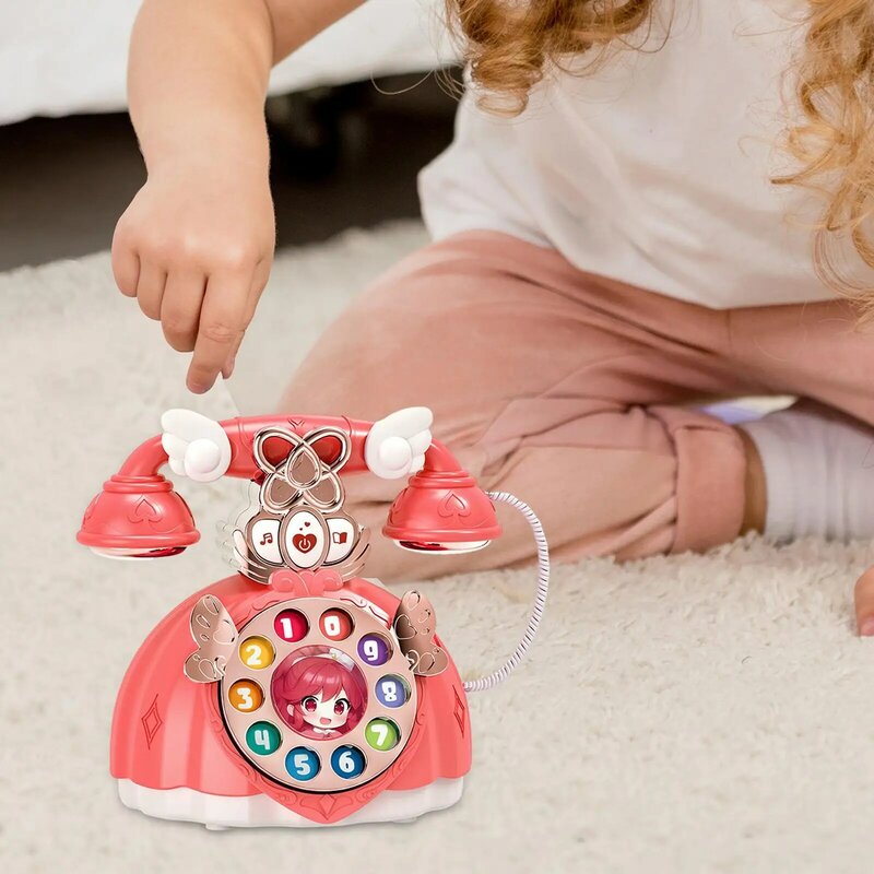 Детский Электрический мультяшный телефон игрушка ролевая игра для детей дошкольного возраста
