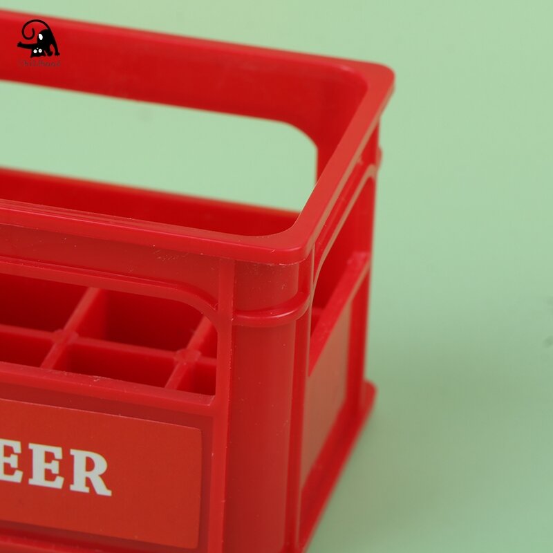 Miniature Simulation Beer Box para Doll House, Basket Model, DIY Acessórios, Comida e bebida, 1:12 Dollhouse
