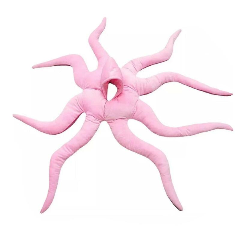 Costume da polpo indossabile adorabile con cappuccio carino peluche Costume da calamaro per bambini gioco di ruolo regali di compleanno adulti