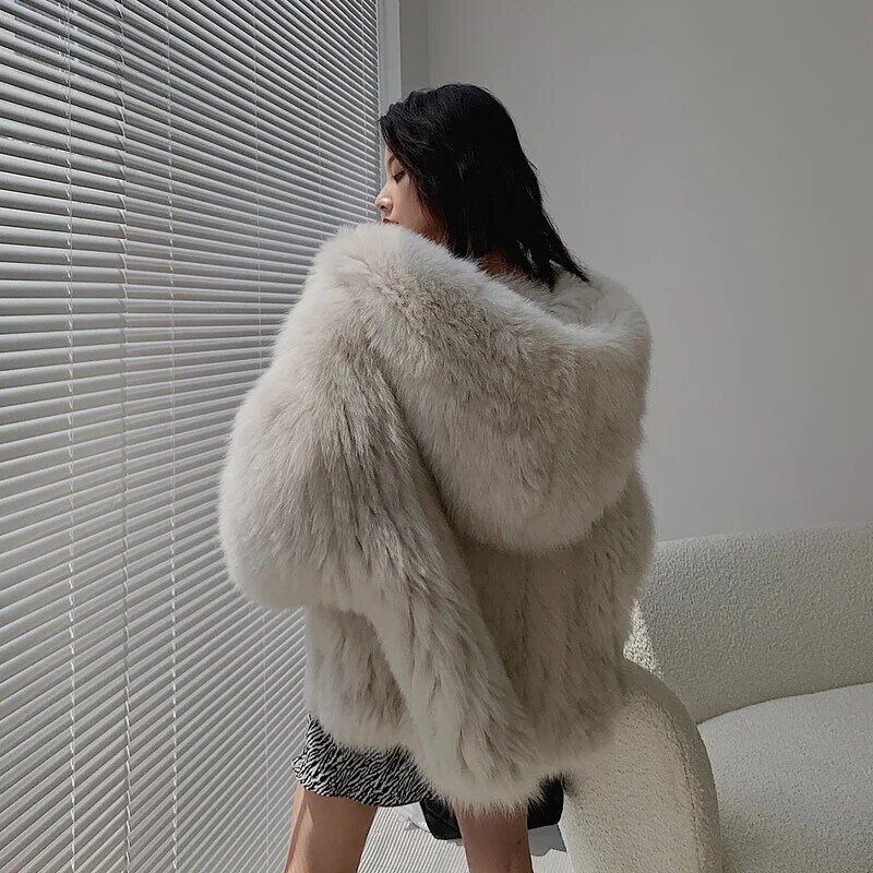 Sexy Club Thick Warm Fur Jackets Thick Encryption Double-sided Woven Big White Bear Imported Fox Fur Coat Women's Clothing 2023