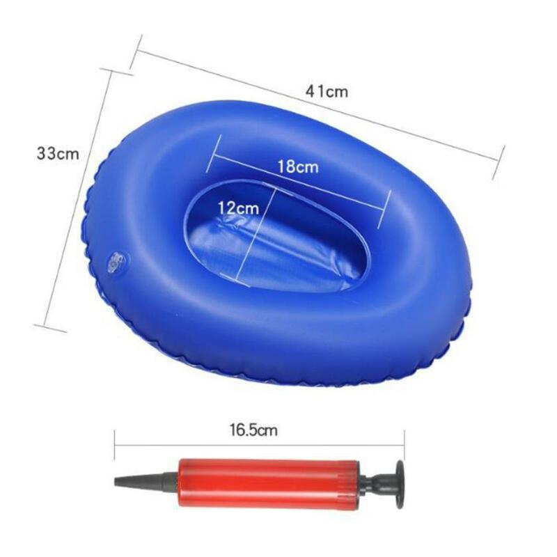 Azul Fácil de Limpar Bedpans Infláveis, Eco-Friendly portátil confortável fezes, Universal Fit