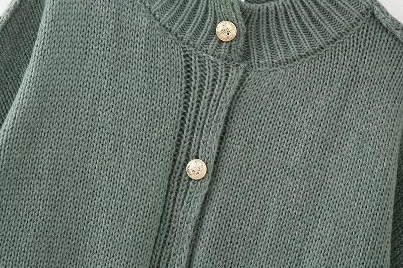 Damska nowa moda szyta dekoracja luźna owijana kardigan typu Oversized sweter Vintage długi guzik na rękawie-up damska odzież wierzchnia eleganckie koszule