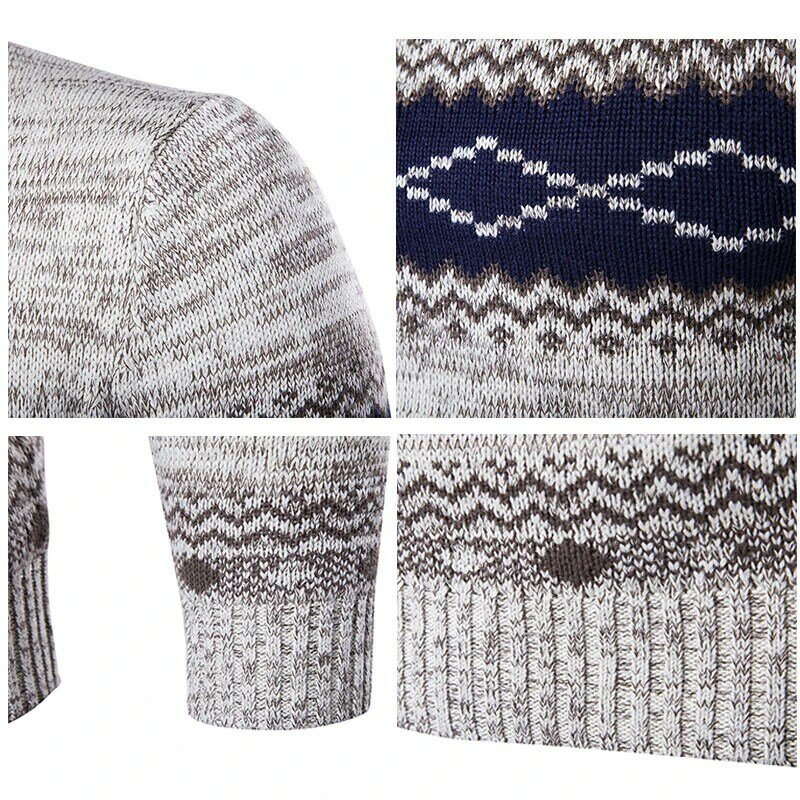 Осенне-зимние свитера, повседневные пуловеры, новинка 2023, мужской темно-синий вязаный свитер с длинным рукавом, высококачественные пуловеры, Мужская теплая трикотажная одежда