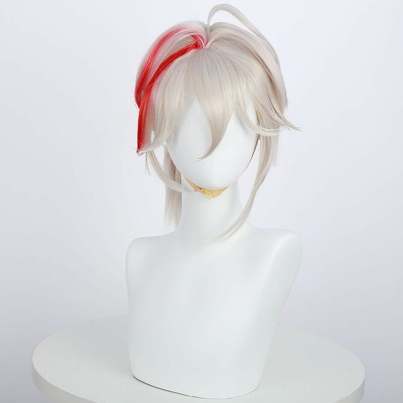 Anime White Red Highlights cosplay High Temperature Fiber Synthetic Wigs Pelucas Hair Daily Party Use