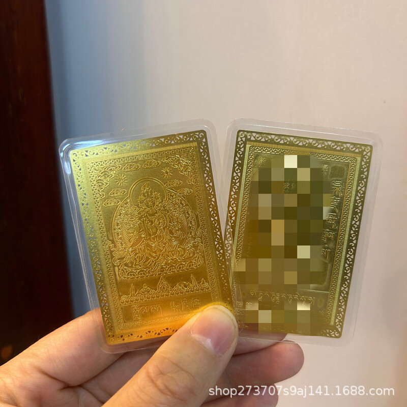 Green Tara Gold Card Tibet Tantra fornisce piccola carta di rame per il trasporto Thangka