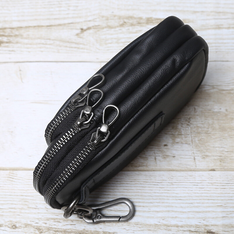 Genuine Leather Men's Waist Bag With Leather Belt Headband Layer Cowhide Leisure Multifunctional Large Capacity Fashionable  Bag