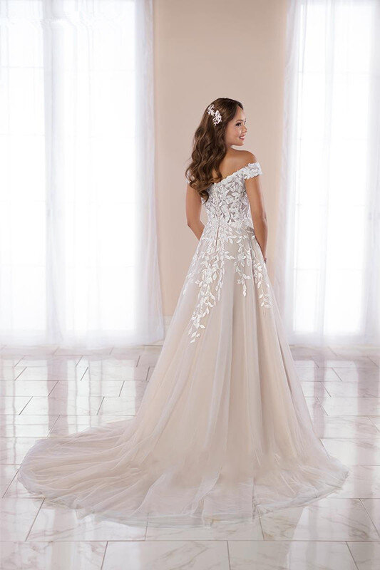 MK1491-Wspaniała koronkowa suknia ślubna w stylu vintage
