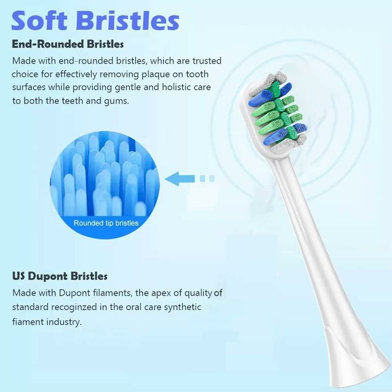 Replacement Toothbrush Heads Compatible with Philips Sonicare for C3 C2 G2, Electric Brush Heads for Sonicare C2 Plaque Control