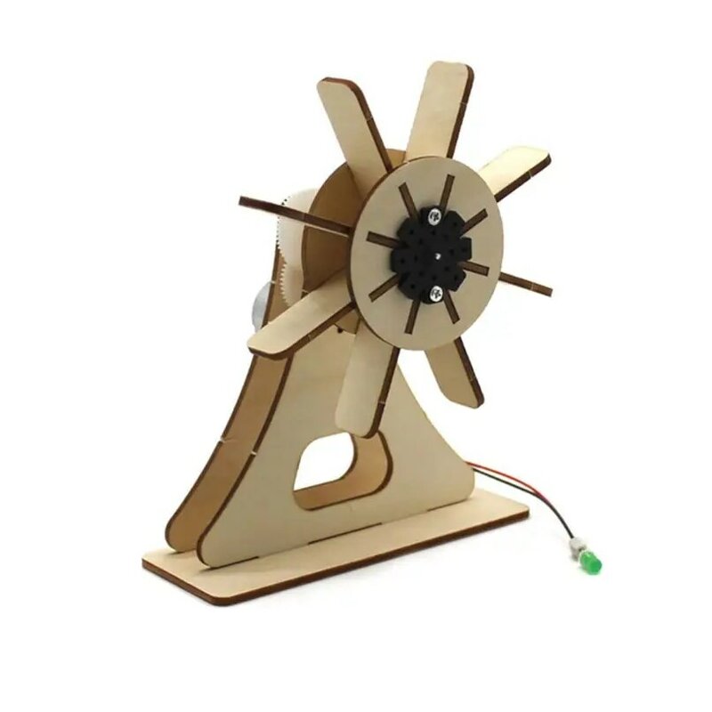 FEICHAO DIY Student Small Science Experiments Handmade Wooden Hydroelectric Impeller Kit For Children Toy Gift