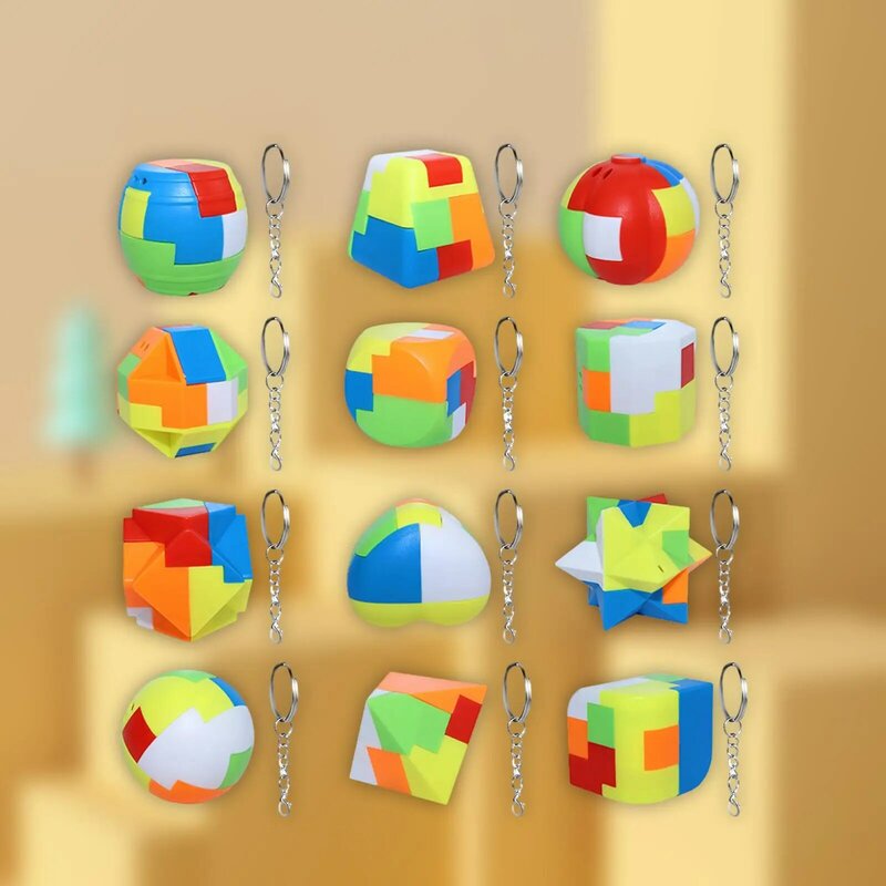 12x 3D-puzzels Vergrendelen Speelgoedbrainteaser Voor Gezelschapsspelletjes