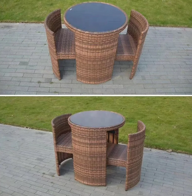 Harga kejutan Set meja kopi teras kontemporer kayu kursi kopi lipat luar ruangan dan Set meja marmer luar ruangan