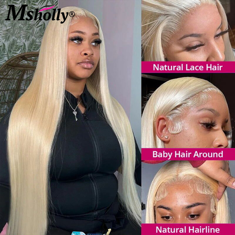 613 Lace Front Wig Human Hair 13x4 HD Lace Frontal Wig For Women Preplucked Hairline Bone Straight Human Hair Wig Brazilian 150%