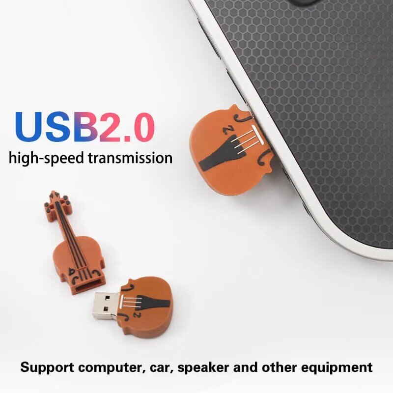 USB แฟลชไดร์ฟ32Gb ไวโอลิน Cello เครื่องดนตรี Pendrive 128Gb ไดรฟ์ปากกา64Gb U Disk สำหรับ PC กันน้ำและ Anti-Static