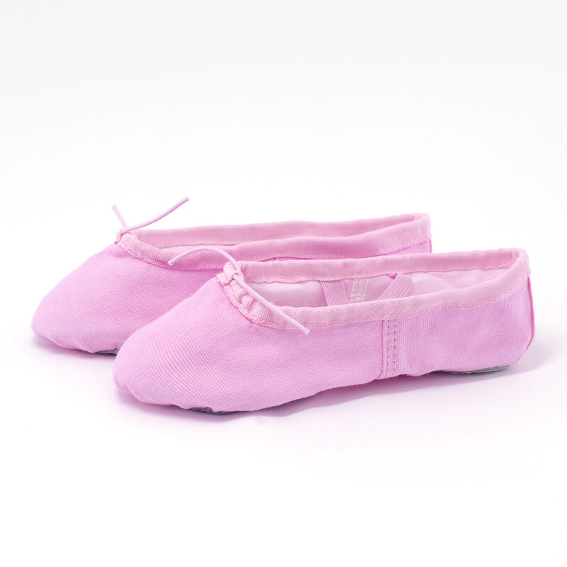Sepatu latihan tari balet lembut kanvas katun anak-anak bayi perempuan profesional sepatu balerina Gym