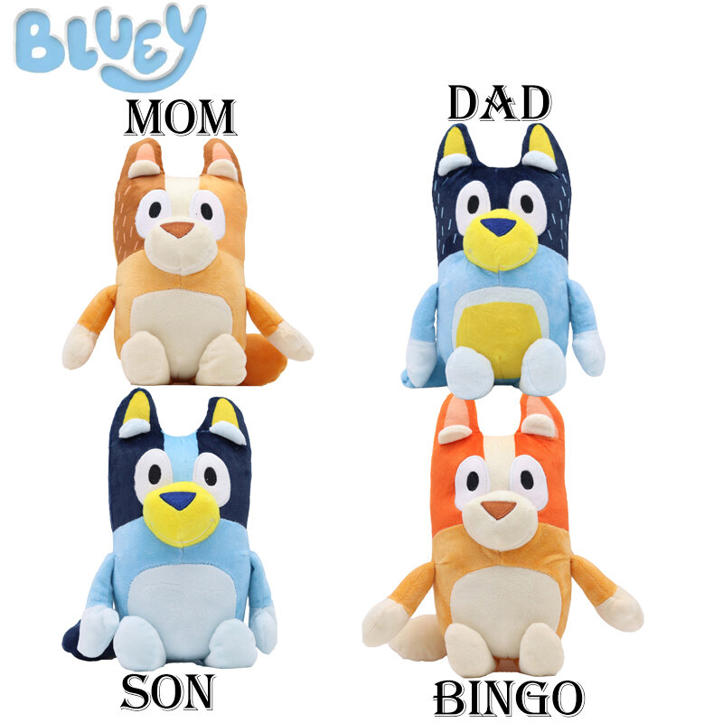 15cm 28cm  Plush Bluye Family Plush Toy Cartoon Bluye Soft Stuffed Animals Chilli Anime Dolls Birthday Christmas Gifts For Child