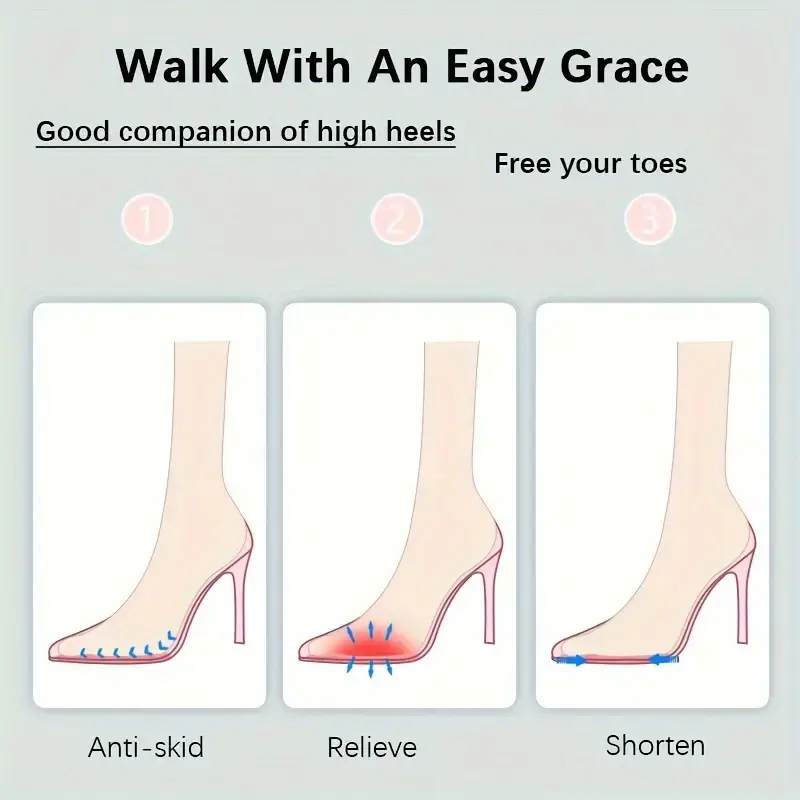 2/4ชิ้นแผ่นรองเท้าส่วนหน้าสำหรับรองเท้าส้นสูงกันลื่น Relief แทรกพื้นรองเท้าเสริมเบาะที่รองส้นเท้าด้านหน้า