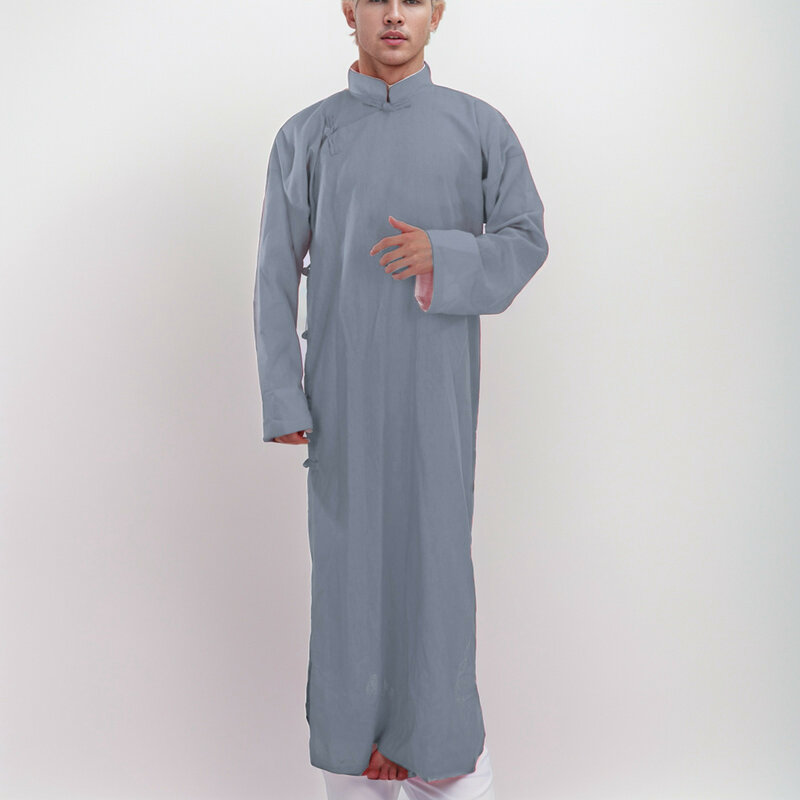 Muzułmańska jednolita odzież Islam sukienka dubajska moda Kaftan Arabia Kaftan Kaftan Abaya szata indyjska szaty muzułmańskie mandarynka kurtka
