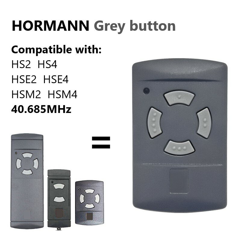 For HORMANN 40 685 mhz HS4 HSE2 HSM4 Garage Door Remote Control Duplicator Grey Button HORMANN HS4-40 HSE2-40 HSM4-40 Remote