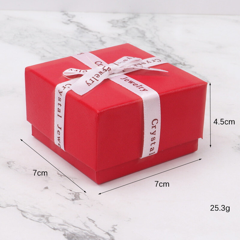 Caja de cartón para embalaje de anillos, caja de regalo cuadrada de 7x7, 12 piezas, para collar, joyería y pendientes
