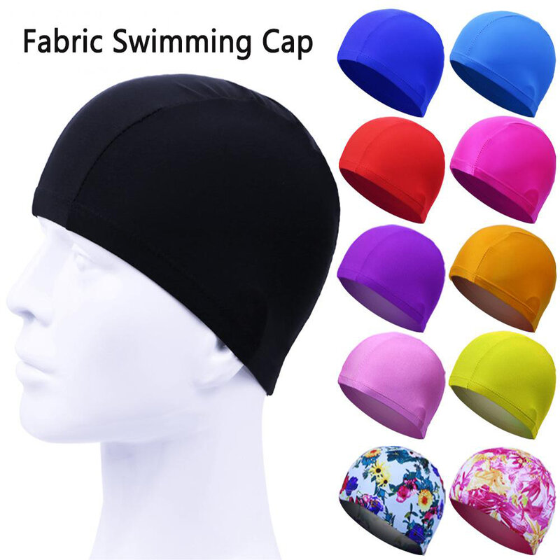 2024 Fashion Swimming Cap High Elastic Adult Universal Solid Color Flower Independent Packaging Cardboard Swimming Accessories