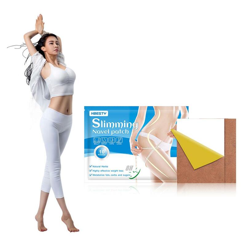 10pcs Belly Slimming Patch Fat Burning Natural Slim Detox Weight Loss Abdominal Navel Sticker