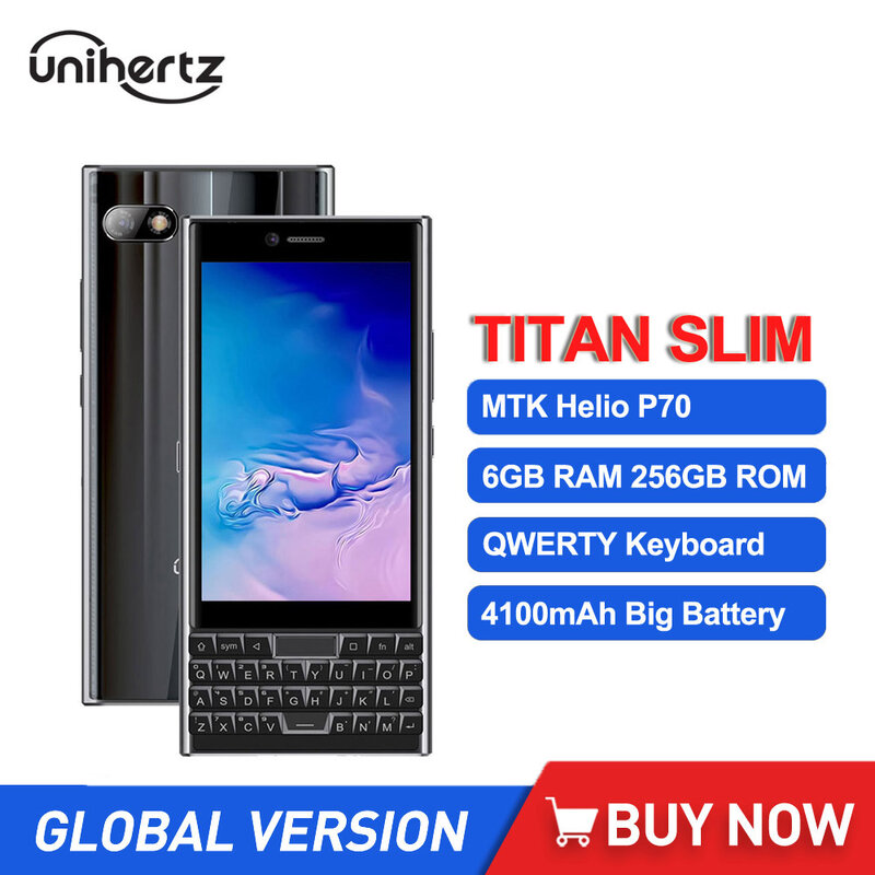 Unihertz TITAN SLIM 6GB+256GB Smartphone Android 11 Qwerty Keyboard Touch Screen Cellphone 48MP Camera NFC 4100mAh Mobile Phones