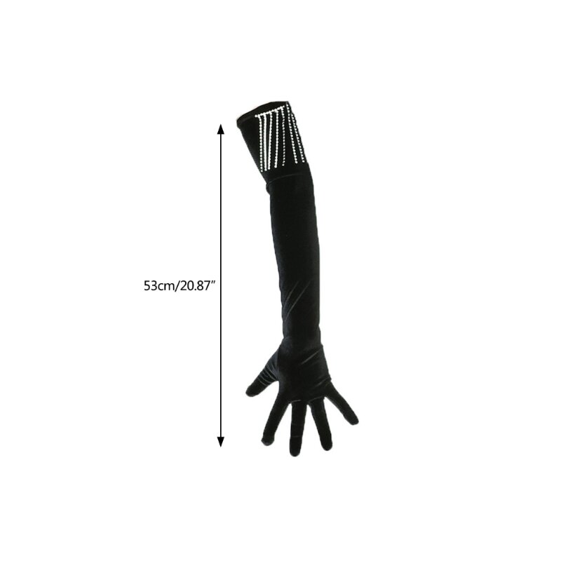 Бархатные длинные перчатки Вечерние перчатки Женские формальные банкетные перчатки Танцевальные рукава