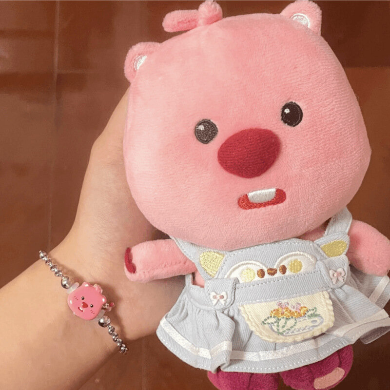 Gelang merah muda Loopy Kawaii lucu, Gelang kerajinan kepribadian wanita desain unik, gelang hadiah ulang tahun kartun merah muda